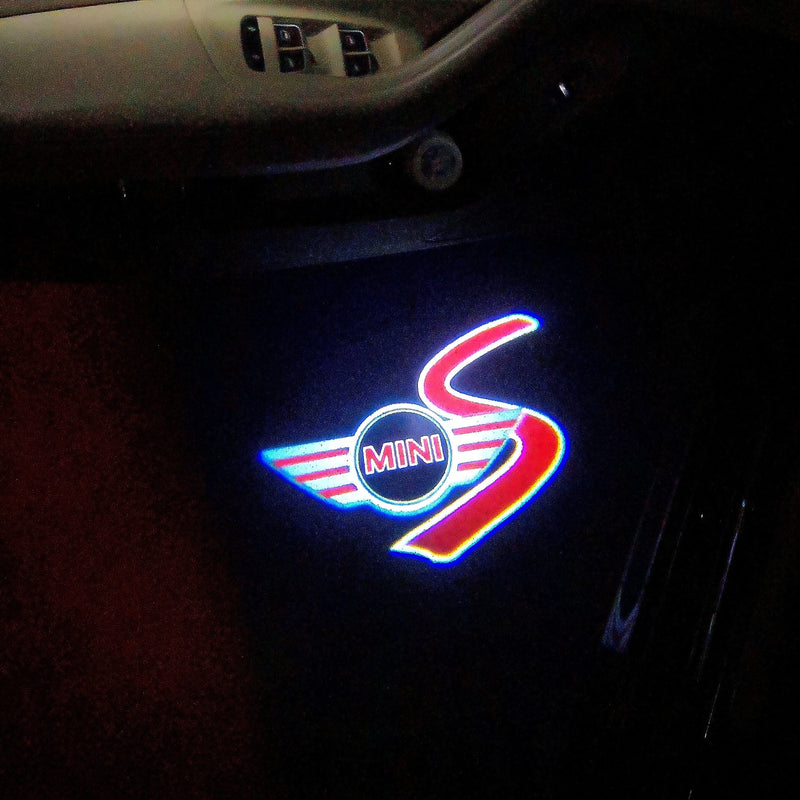 MINI S LOGO PROJECROTR LIGHTS Nr.54 (quantità 1 = 2 pellicole logo / 2 luci porta) 