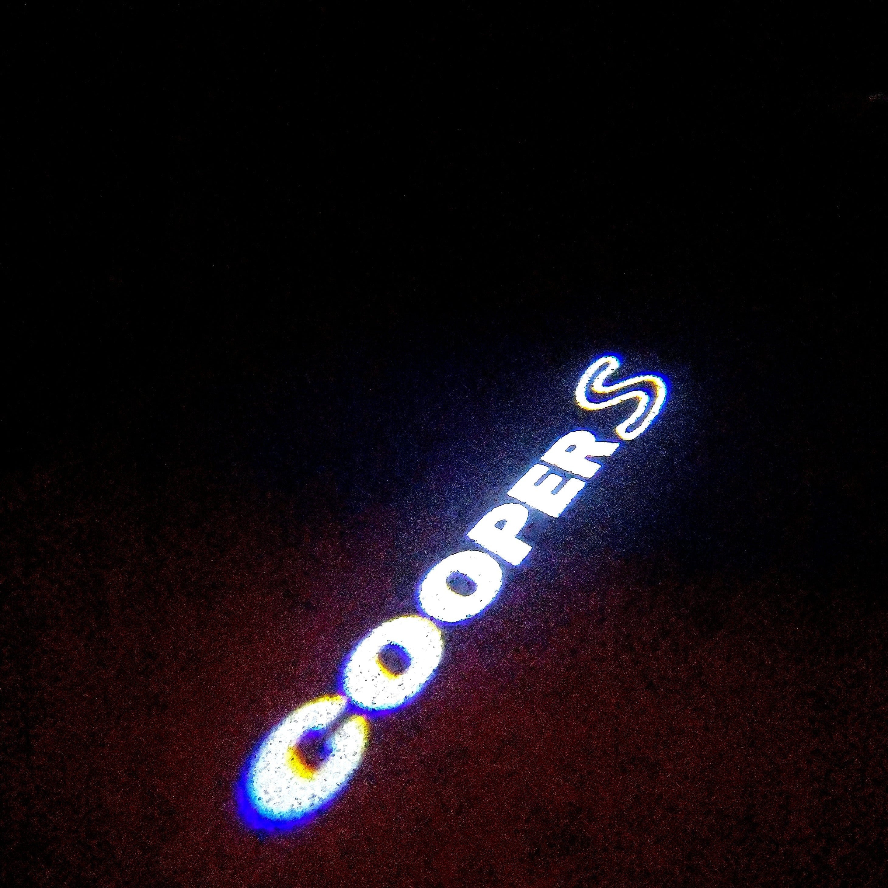 MINI COOPER S LOGO PROJECROTR LIGHTS Nr.68 (quantity  1 =  2 Logo Film /  2 door lights)