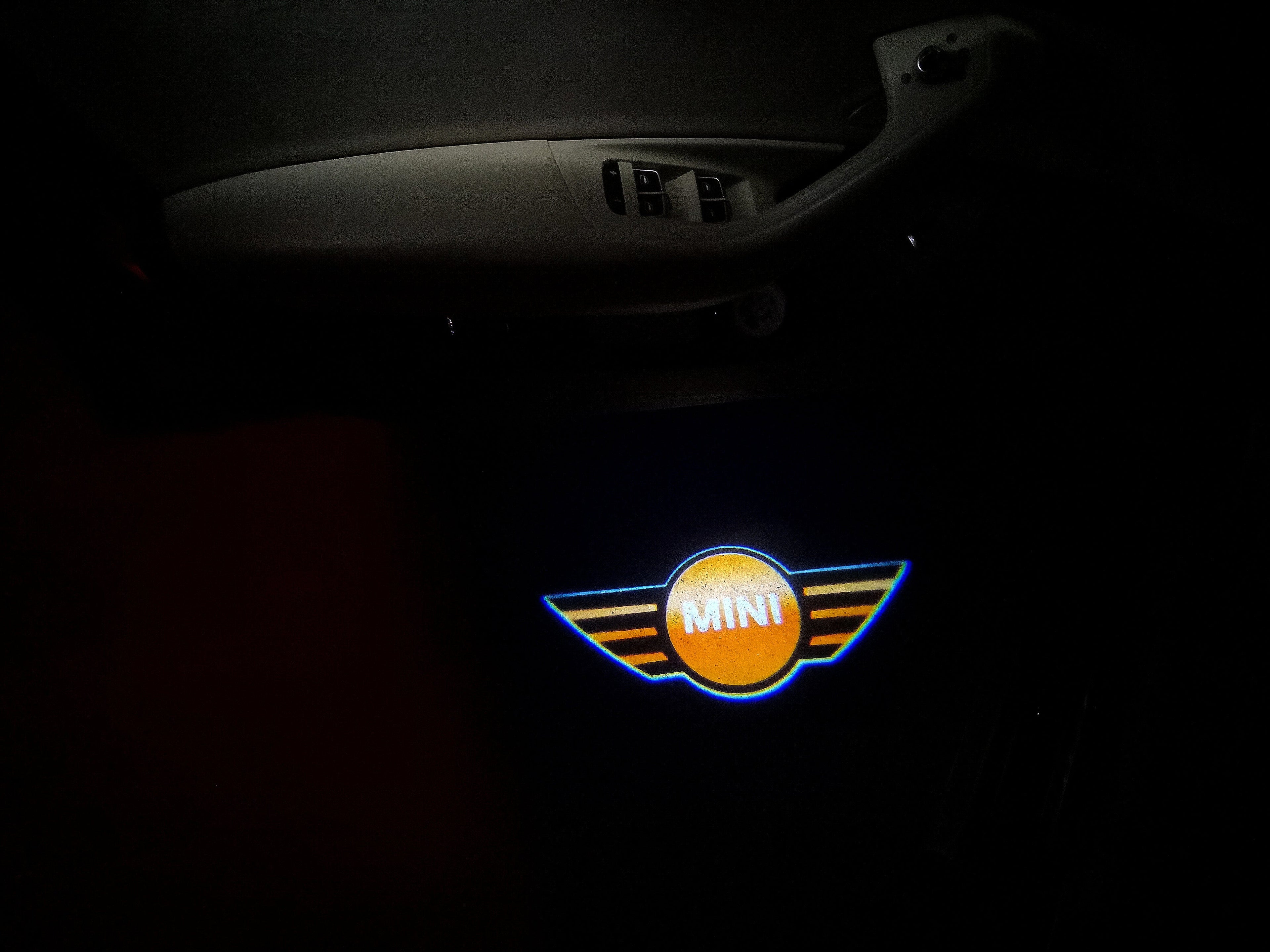 MINI ORIGINAL LOGO PROJECROTR LIGHTS Nr.07 (quantity  1 =  2 Logo Film /  2 door lights)