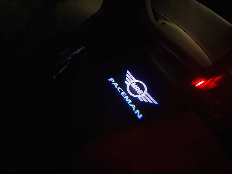 MINI PACEMAN LOGO PROJECROTR LIGHTS Nr.127 (Menge 1 = 2 Logofolie / 2 Türleuchten) 