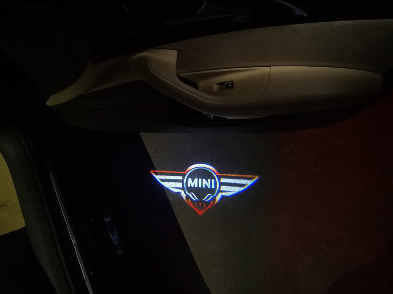 MINI ORIGINAL LOGO PROJECROTR LIGHTS Nr.17 (quantity  1 =  2 Logo Film /  2 door lights)