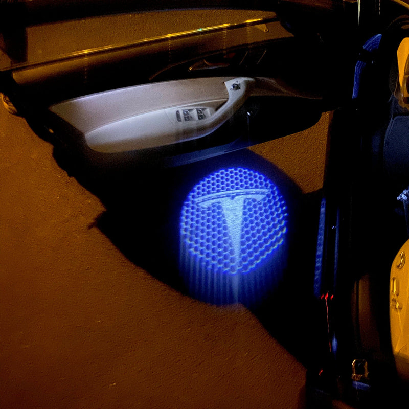 TESLA LOGO PROJECROTR LIGHTS Nr.1509 (Menge 1 = 2 Logofolie / 2 Türleuchten)