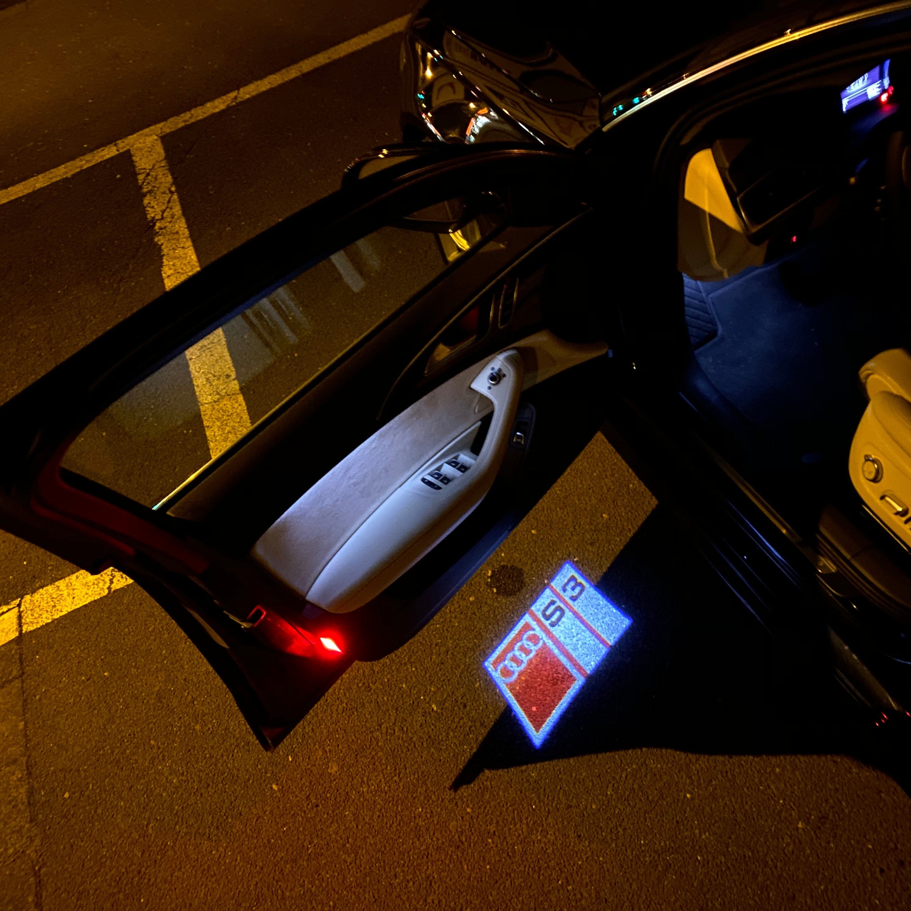 AUDI S3 LOGO PROJECTOT LIGHTS Nr.153  (quantity 1 = 2 Logo Films /2 door lights）