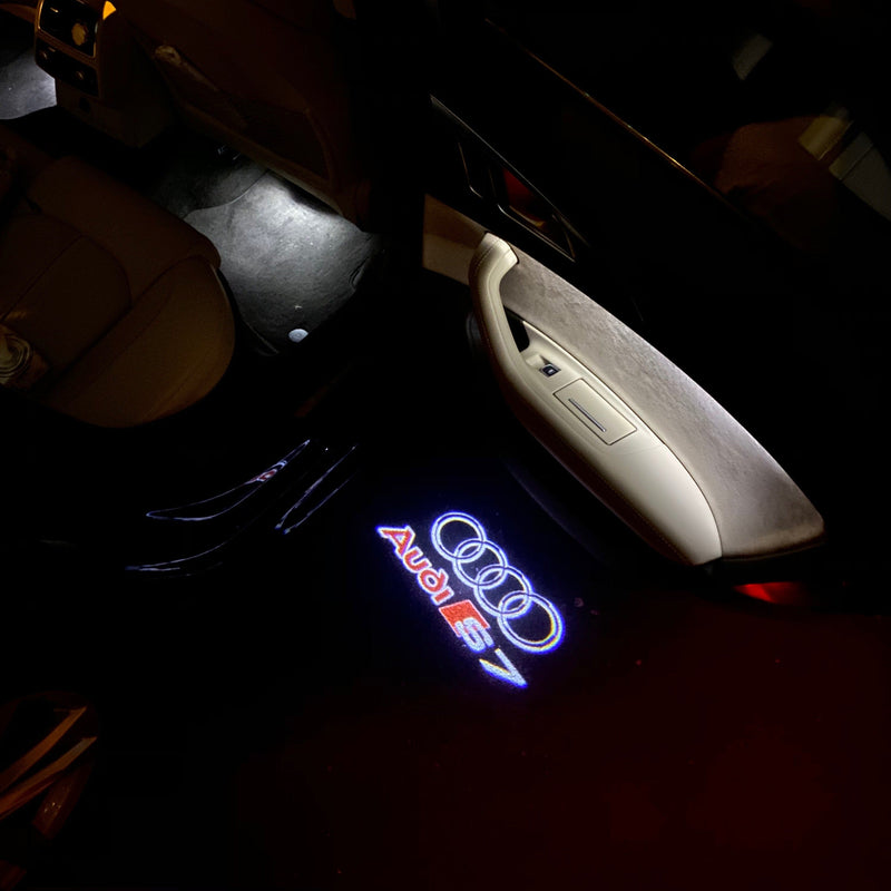 AUDI S7 LOGO PROJECTOT LIGHTS Nr.37  (quantity 1 = 2 Logo Films /2 door lights）