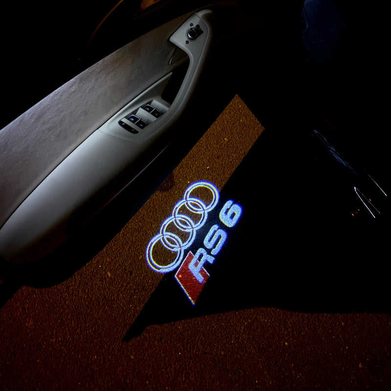 AUDI RS6 LOGO PROJECTOT LIGHTS Nr.137 (Menge 1 = 2 Logofolien /2 Türleuchten） 