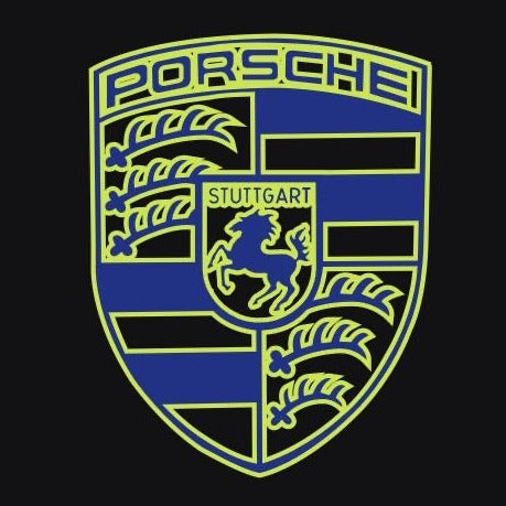 PORSCHE Original LOGO PROJECTOT LIGHTS Nr.05 (Menge 1 = 2 Logofolie / 2 Türleuchten)