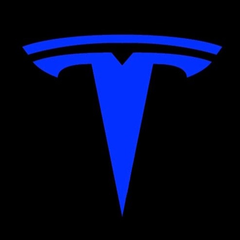 TESLA LOGO PROJECROTR LIGHTS Nr.1521 (quantità 1 = 2 pellicole logo / 2 luci per porta)