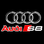 AUDI S8 LOGO PROJECTOT LIGHTS Nr.38  (quantity 1 = 2 Logo Films /2 door lights）