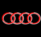 AUDI 4 RINGS LOGO PROJECTOT LIGHTS Nr.143  (quantity 1 = 2 Logo Films /2 door lights ）