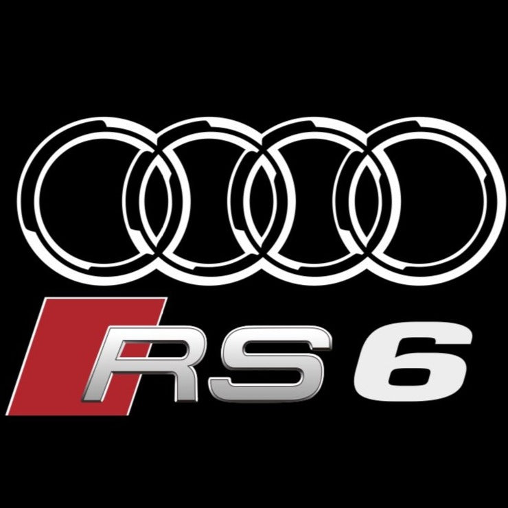 AUDI RS6 LOGO PROJECTOT LIGHTS Nr.137 (quantità 1 = 2 pellicole logo /2 luci porta） 