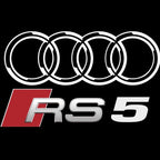 AUDI RS5 LOGO PROJECTOT LIGHTS Nr.136  (quantity 1 = 2 Logo Films /2 door lights）