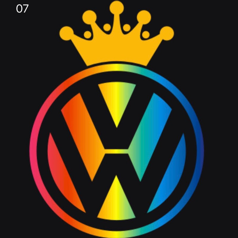 Lykkelig Jeg tror, ​​jeg er syg indebære Volkswagen Door lights Original Logo Nr. 01 ( quantity 1 = 2 logo film