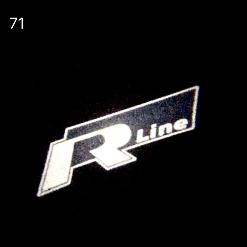 Volkswagen Luci porta R LINE Logo Nr. 52 (quantità 1 = 2 pellicole con logo/2 luci per porta） 