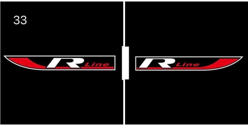 Volkswagen Door lights R LINE Logo Nr. 79 (quantity 1 = 2 Logo Films ...