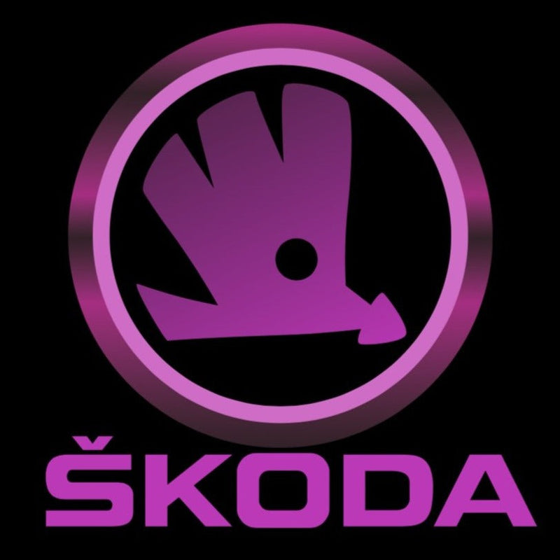 SKODA ORIGINAL LOGO PROJECTOR LIGHT Nr. 04 (quantity  1 =  2 Logo Film /  2 door lights)