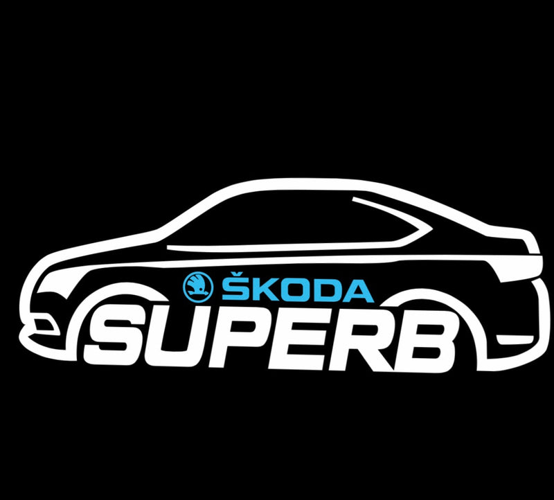 SKODA SUPERB LOGO PROJECTOT LIGHTS Nr.69 (quantity  1 =  2 Logo Film /  2 door lights)