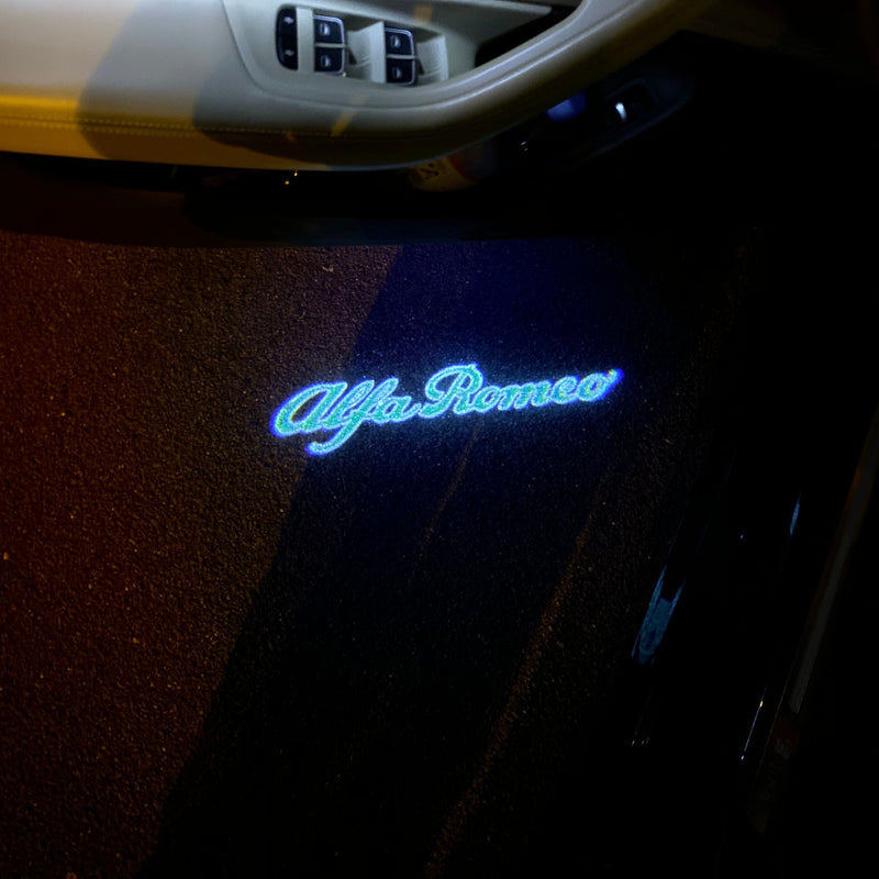 Alfa Romeo BLUE COLOR  LOGO PROJECTOT LIGHTS Nr.07 (quantity  1 =  2 Logo Film /  2 door lights)