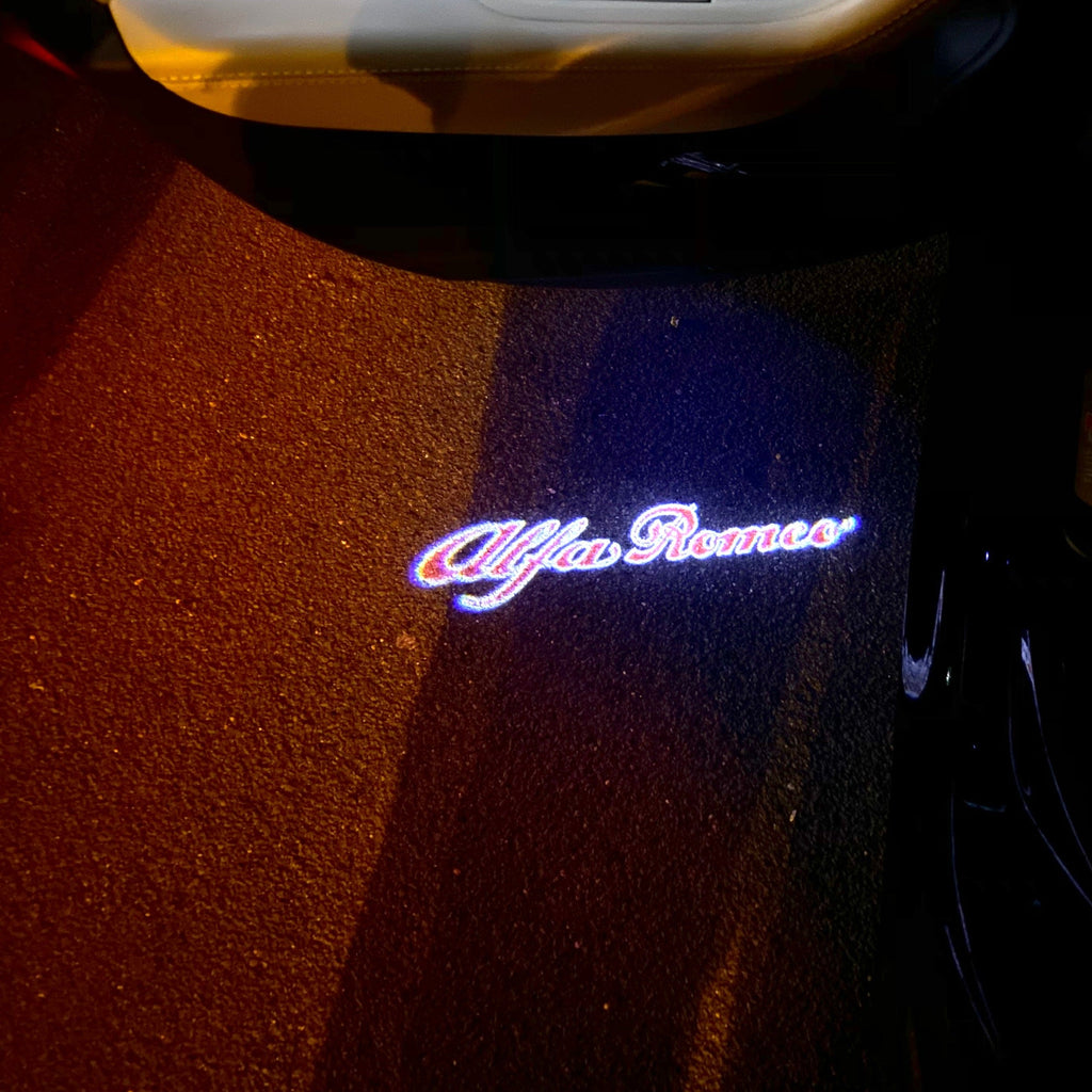 Alfa Romeo RED COLOR  LOGO PROJECTOT LIGHTS Nr.05 (quantity  1 =  2 Logo Film /  2 door lights)