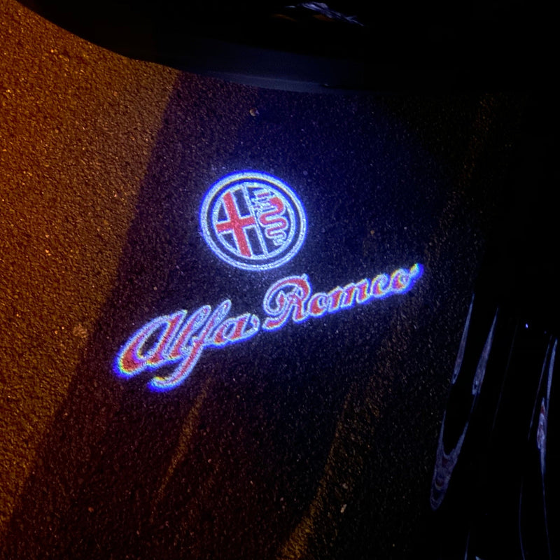 Alfa Romeo Red Color LOGO PROJECTOT LIGHTS Nr.10 (quantity  1 =  2 Logo Film /  2 door lights)