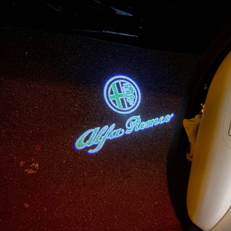 Alfa Romeo COLORE VERDE LOGO PROJECTOT LIGHTS Nr.12 (quantità 1 = 2 Pellicola Logo / 2 Luci Porta) 