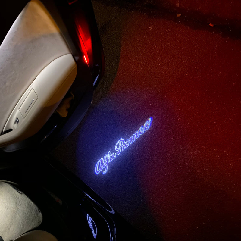 Alfa Romeo PURPLE COLOR LOGO PROJECTOT LIGHTS Nr.09  (quantity  1 =  2 Logo Film /  2 door lights)