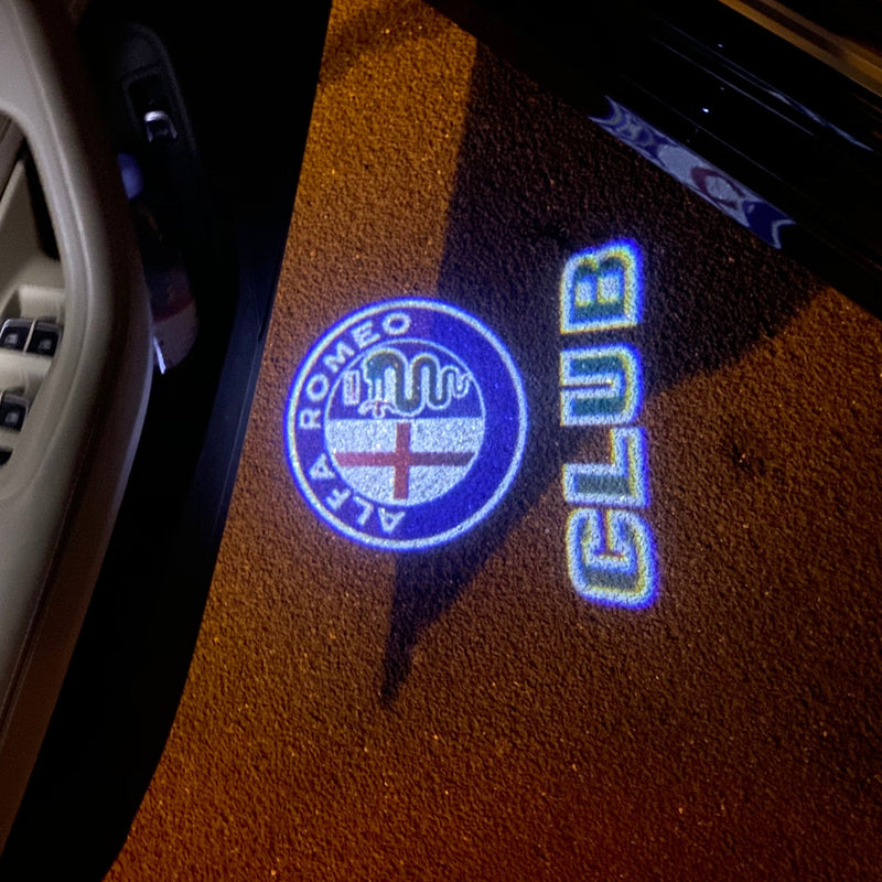 Alfa Romeo COLORE BLU LOGO PROJECTOT LIGHTS Nr.93 (quantità 1 = 2 Pellicola Logo / 2 Luci Porta) 