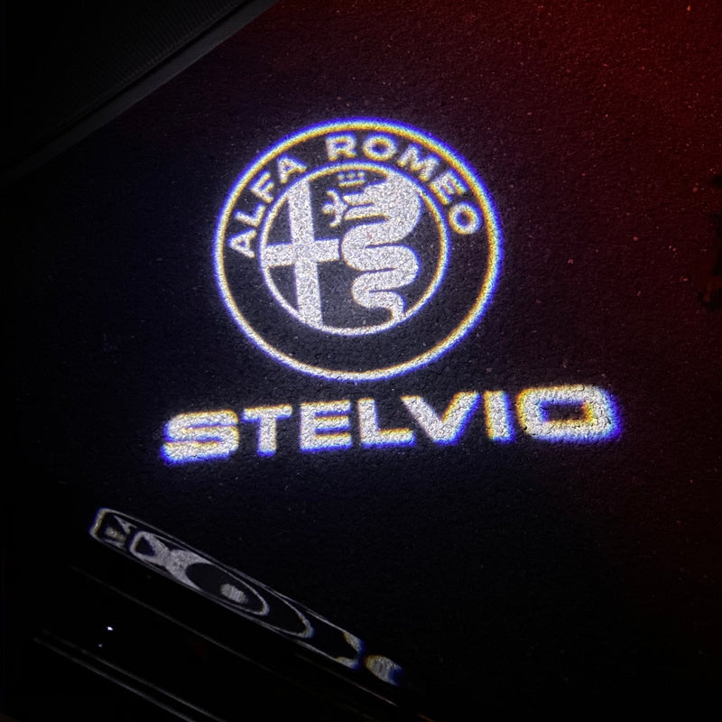 Alfa Romeo Stelvio LOGO PROJECTOT LIGHTS Nr.96 (quantity  1 =  2 Logo Film /  2 door lights)