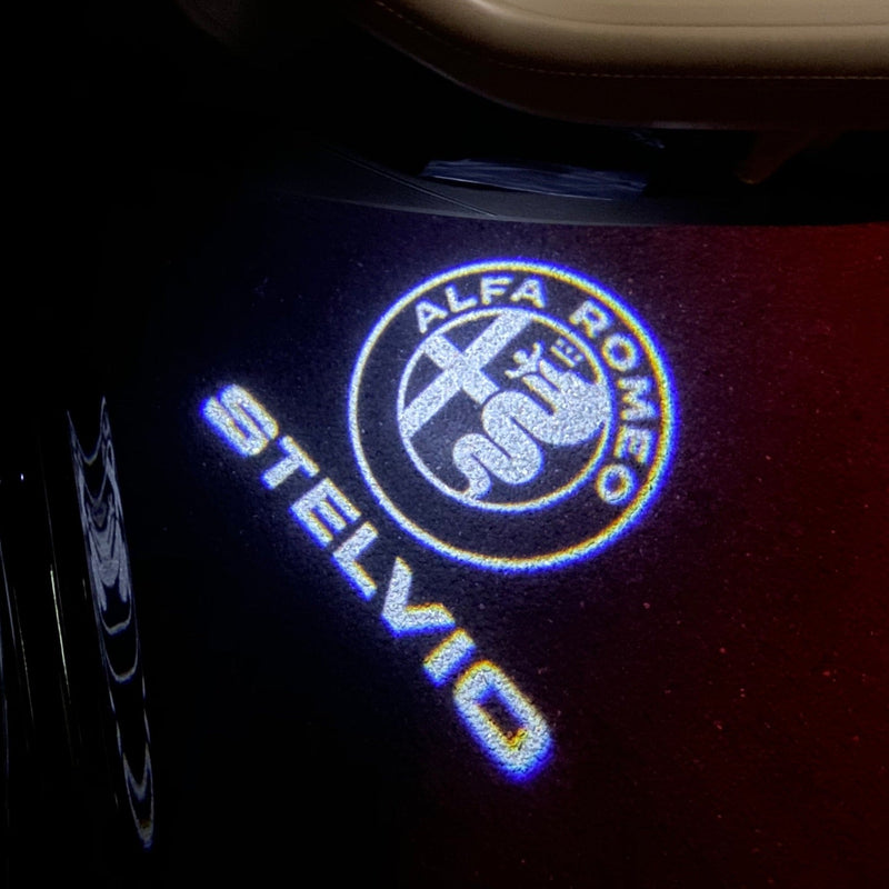 Alfa Romeo Stelvio LOGO PROJECTOT LIGHTS Nr.96 (quantity  1 =  2 Logo Film /  2 door lights)