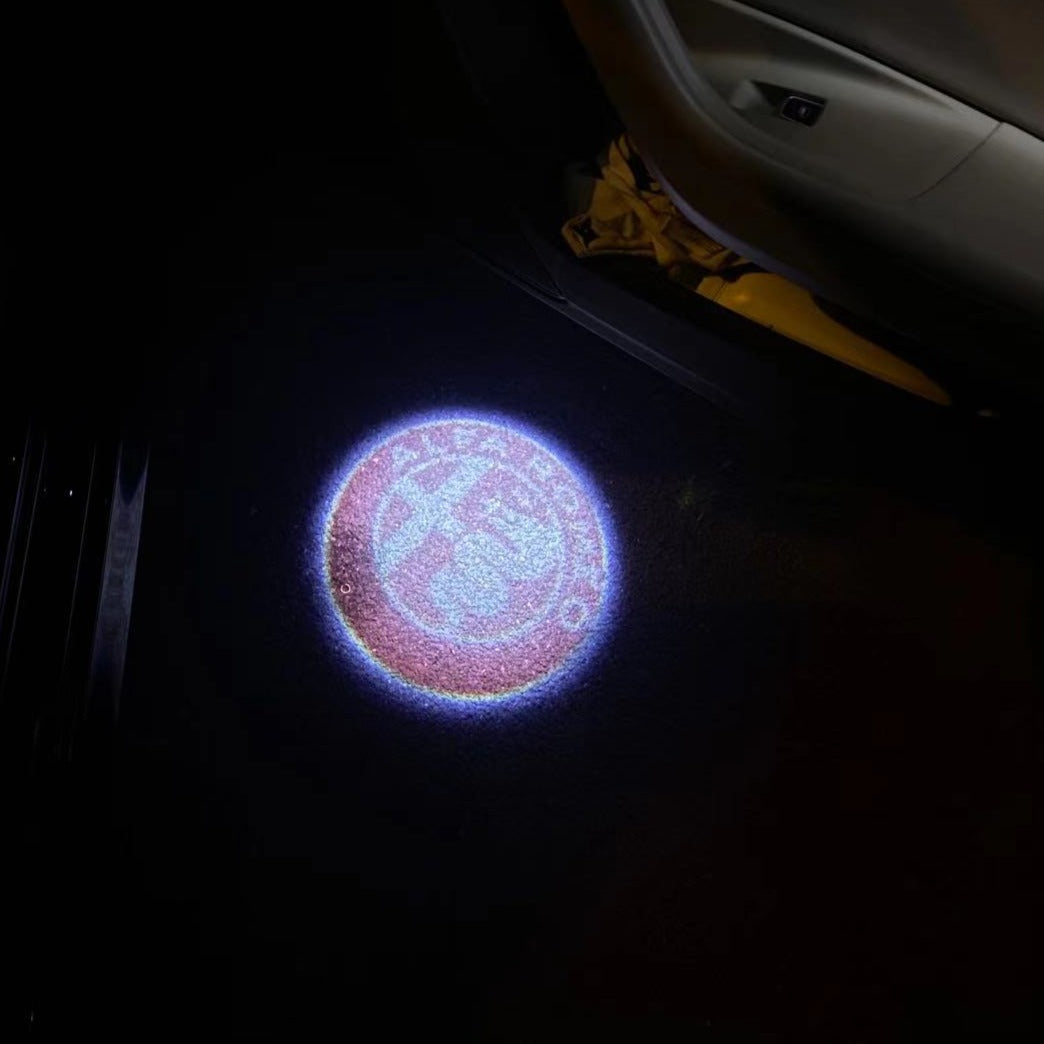 Alfa Romeo RED COLOR LOGO PROJECTOT LIGHTS Nr.23 (quantity  1 =  2 Logo Film /  2 door lights