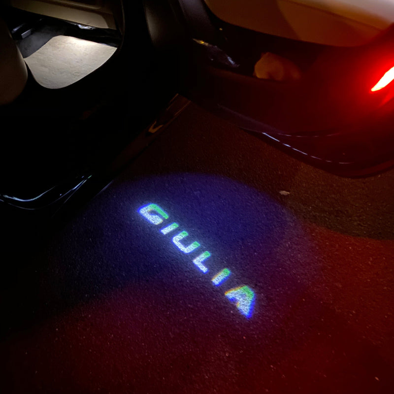 Alfa Romeo GIULIA LOGO PROJECTOT LIGHTS Nr.51 (quantity  1 =  2 Logo Film /  2 door lights)