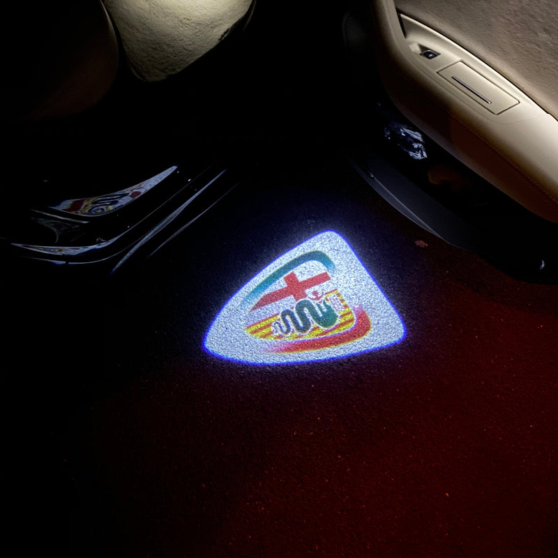 Alfa Romeo ORIGINAL Multicolour Logo PROJECTOT LIGHTS Nr.38 (quantity  1 =  2 Logo Film /  2 door lights)