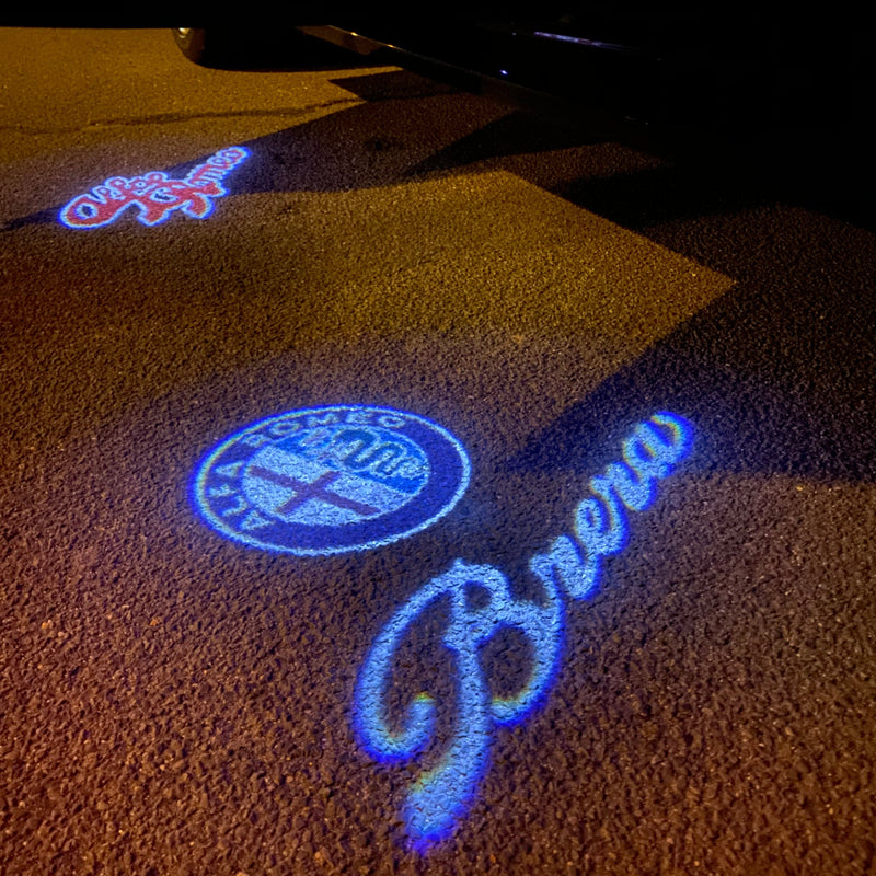 Alfa Romeo BRERA LOGO PROJECTOT LIGHTS Nr.103 (Menge 1 = 2 Logofolie / 2 Türleuchten) 