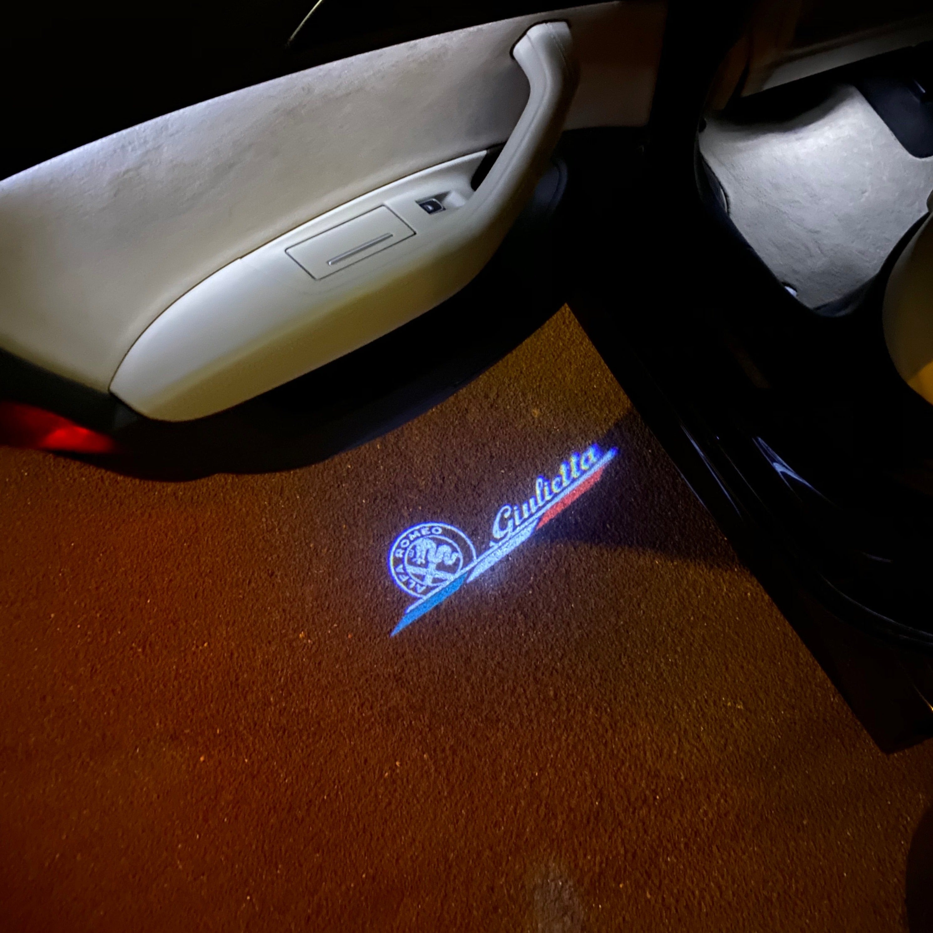 4Pcs Car Door Logo Laser Projector Lights – For Alfa Romeo Giulietta, Stelvio – LED, 6000K, 12V