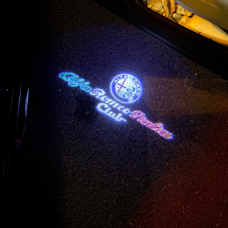 Alfa Romeo ORIGINAL Multicolour Logo PROJECTOT LIGHTS Nr.90 (Menge 1 = 2 Logofolie / 2 Türleuchten) 