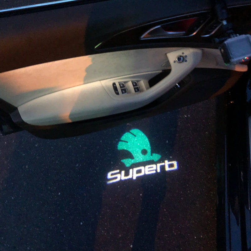 SKODA SUPERB LOGO PROJECTOT LIGHTS Nr.77 (quantity  1 =  2 Logo Film /  2 door lights)