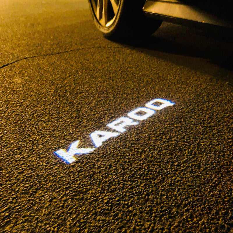 SKODA  KAROQ LOGO LIGHTS Nr.115 (quantity  1 =  2 Logo Film /  2 door lights)