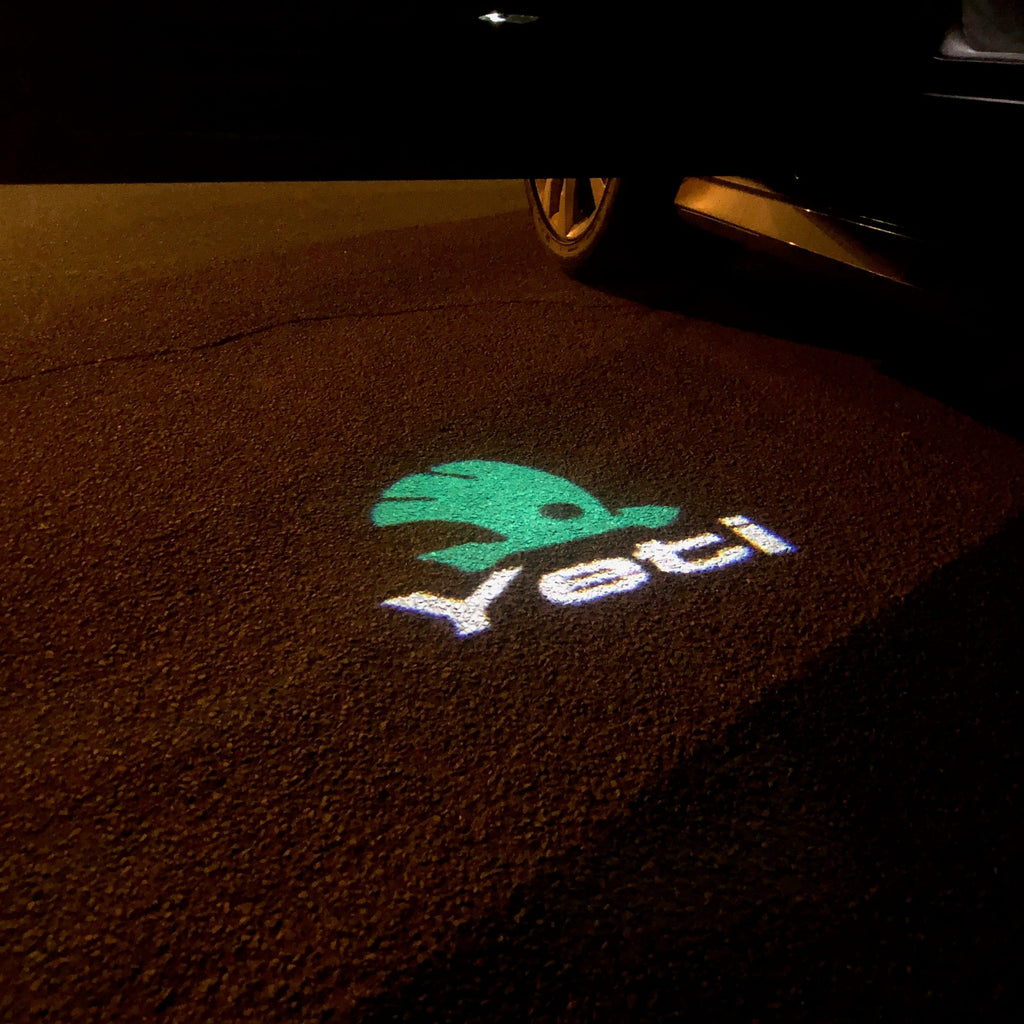 SKODA YETI LOGO PROJECTOT LIGHTS Nr.75  (quantity  1 =  2 Logo Film /  2 door lights)