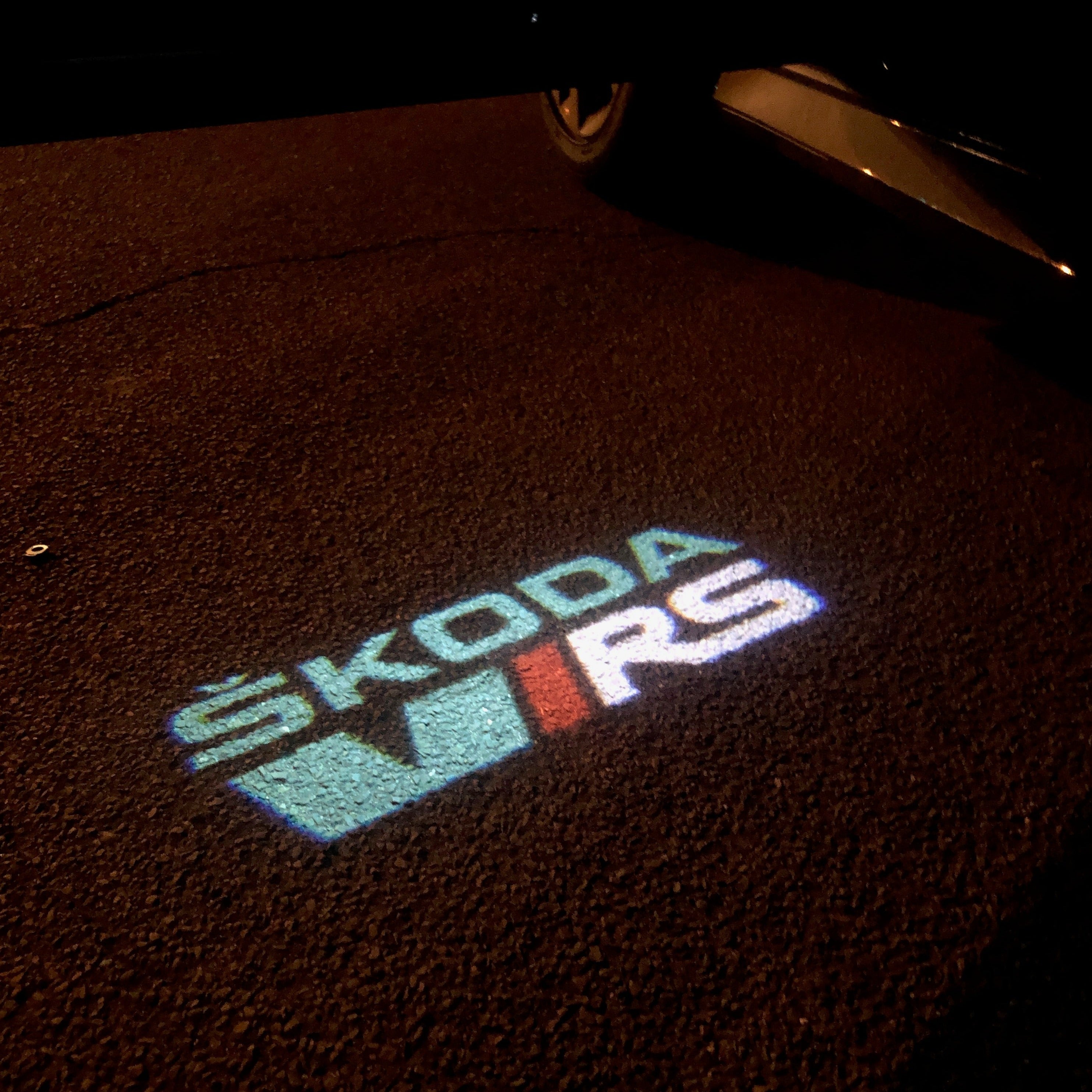 SKODA VRS LOGO PROJECTOT LIGHTS Nr.25 (quantity  1 =  2 Logo Film /  2 door lights)
