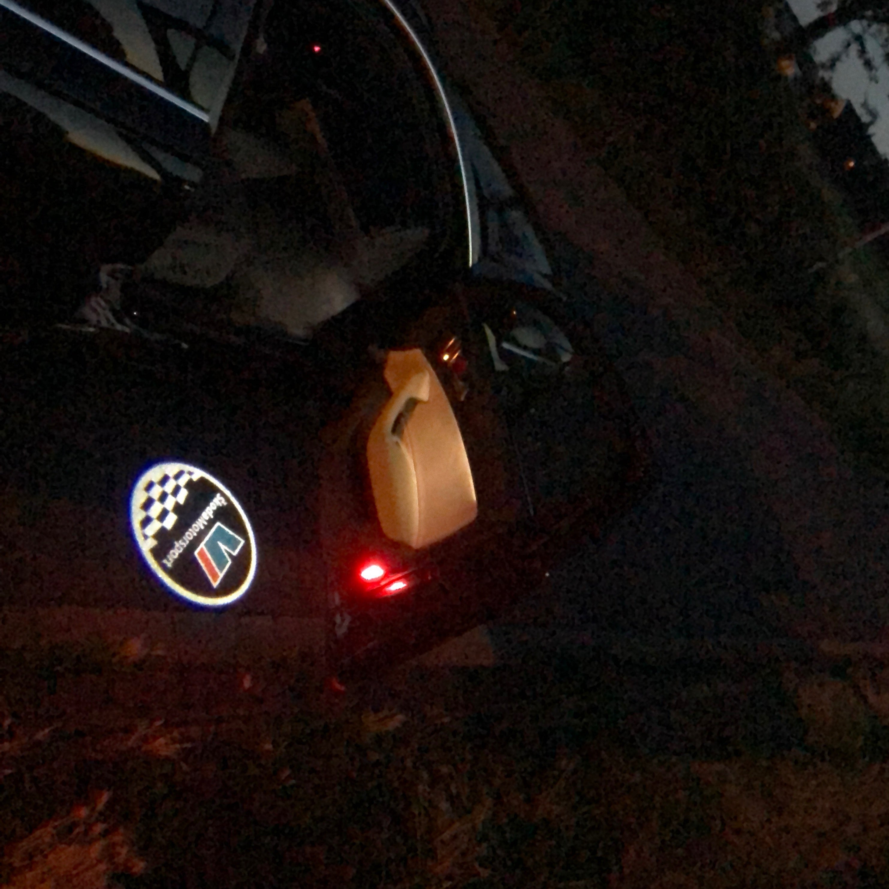 SKODA MOTORSPORT LOGO PROJECTOT LIGHTS Nr.73 (quantity  1 =  2 Logo Film /  2 door lights)