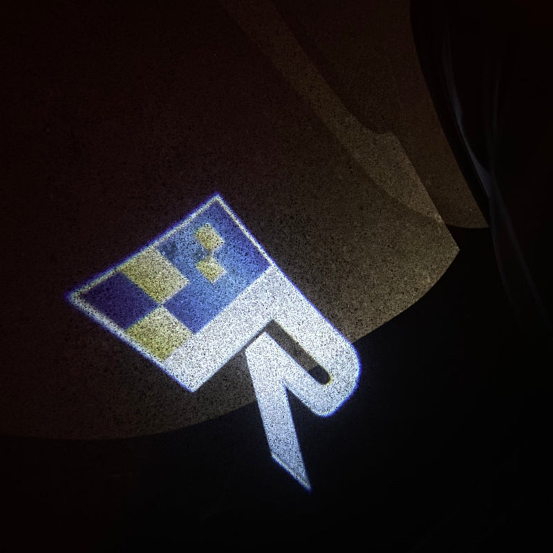 Volvo R LOGO PROJECROTR LIGHTS Nr.111 (quantità 1 = 2 pellicole logo / 2 luci porta) 