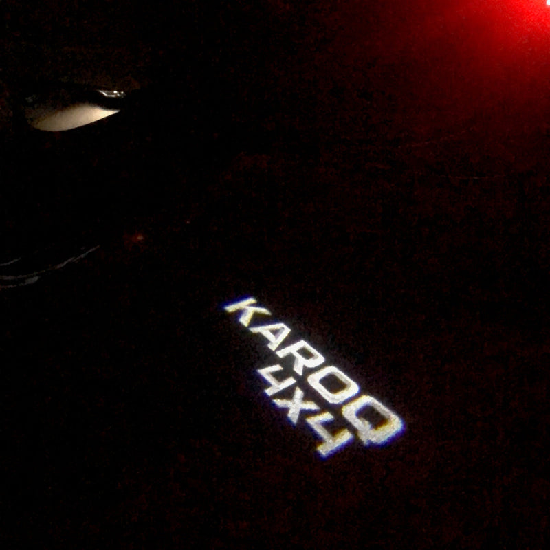 SKODA KAROQ LOGO PROJECTOT LIGHTS Nr.96 (Menge 1 = 2 Logofolie / 2 Türleuchten)