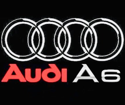 AUDI A6 LOGO PROJECTOT LIGHTS Nr.44 (quantità 1 = 2 pellicole logo /2 luci porta） 