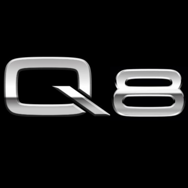 AUDI Q8 LOGO PROJECTOT LIGHTS Nr.102   (quantity 1 = 2 Logo Films /2 door lights）