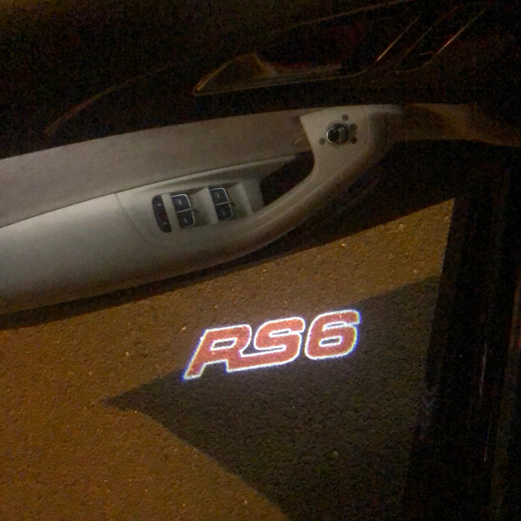 AUDI RS6 LOGO PROJECTOT LIGHTS Nr.76  (quantity 1 = 2 Logo Films /2 door lights）
