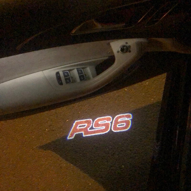 AUDI RS6 LOGO PROJECTOT LIGHTS Nr.76 (Menge 1 = 2 Logofolien /2 Türleuchten） 