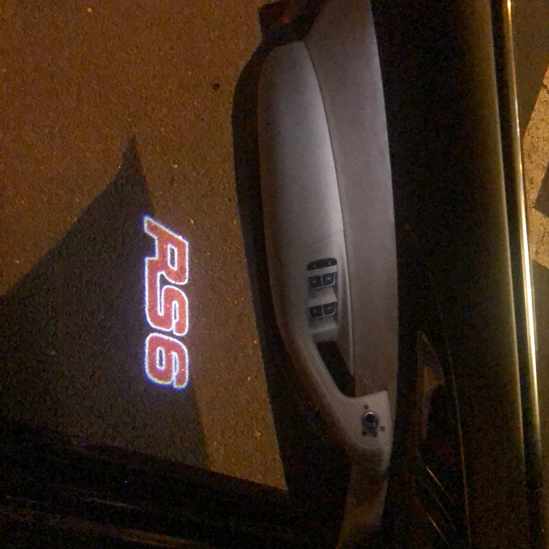 AUDI RS6 LOGO PROJECTOT LIGHTS Nr.76 (Menge 1 = 2 Logofolien /2 Türleuchten） 