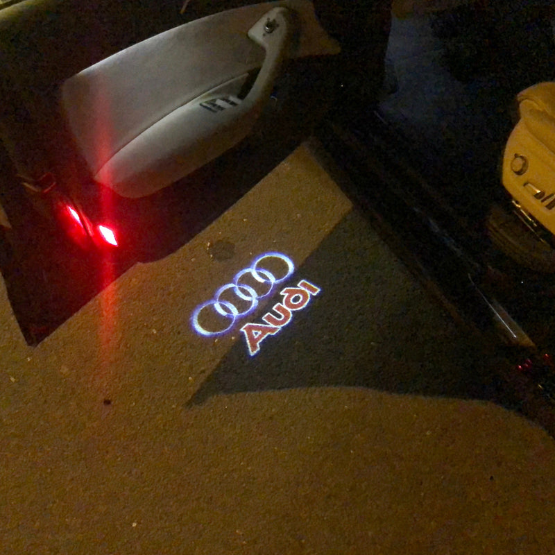 AUDI  Original LOGO PROJECTOT LIGHTS Nr.009 (quantity 1 = 2 Logo Films /2 door lights）