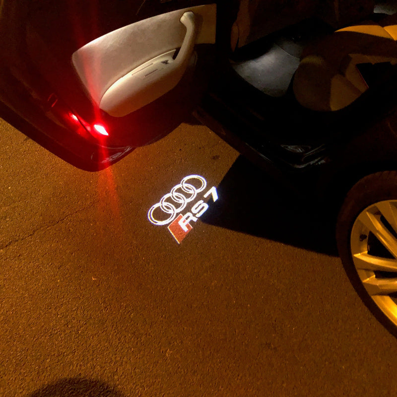 AUDI RS7 LOGO PROJECTOT LIGHTS Nr.138  (quantity 1 = 2 Logo Films /2 door lights）