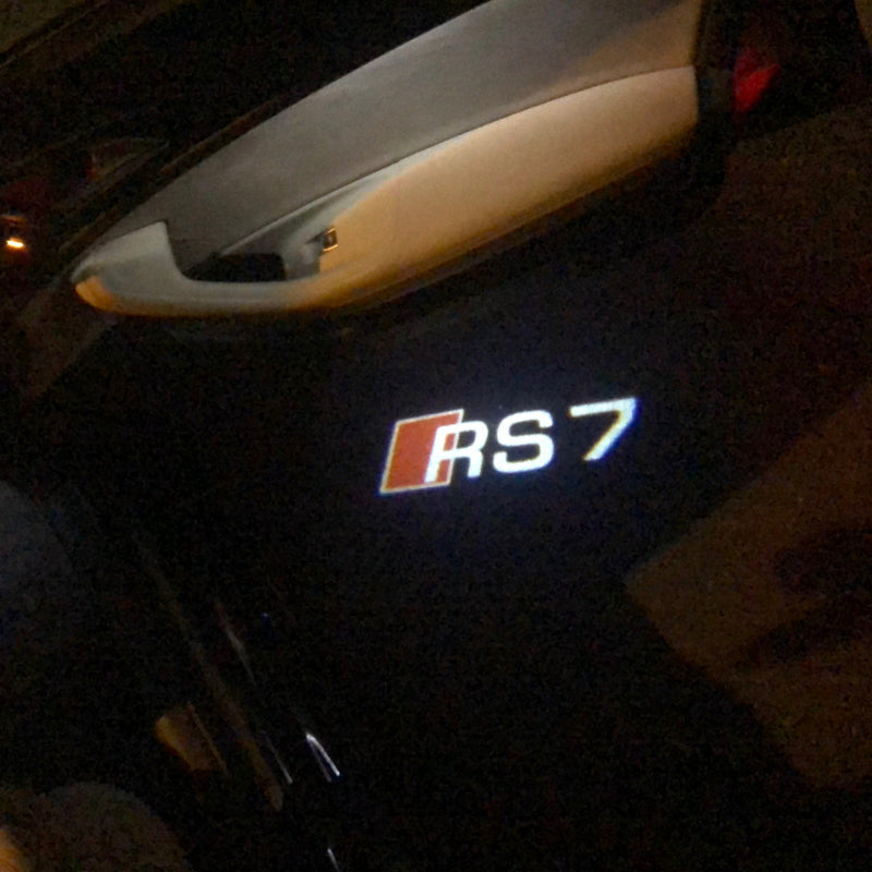 AUDI RS7 LOGO PROJECTOT LIGHTS Nr.56 (Menge 1 = 2 Logofolien /2 Türleuchten） 