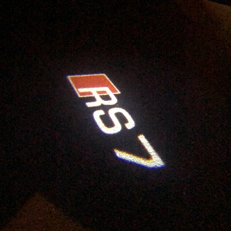 AUDI RS7 LOGO PROJECTOT LIGHTS Nr.56 (Menge 1 = 2 Logofolien /2 Türleuchten） 